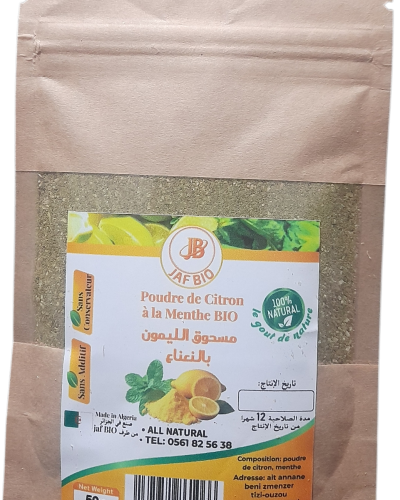 poudre de citron à la menthe séché مسحوق الليمون المجفف بالنعناع