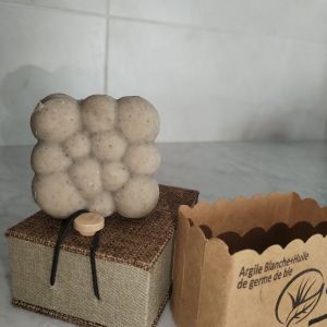 SAVON ARGILE BLANCHE +HUILE DE GERME DE BLÉ