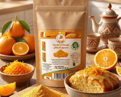 poudre d&rsquo;orange séchée مسحوق البرتقال المجفف